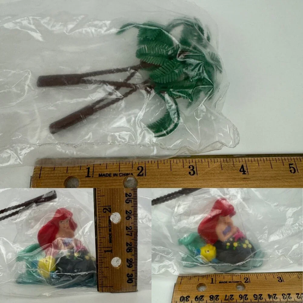 Sealed Vtg 90s Little Mermaid Flounder Applause Cake Topper Figurine Palm Trees‎